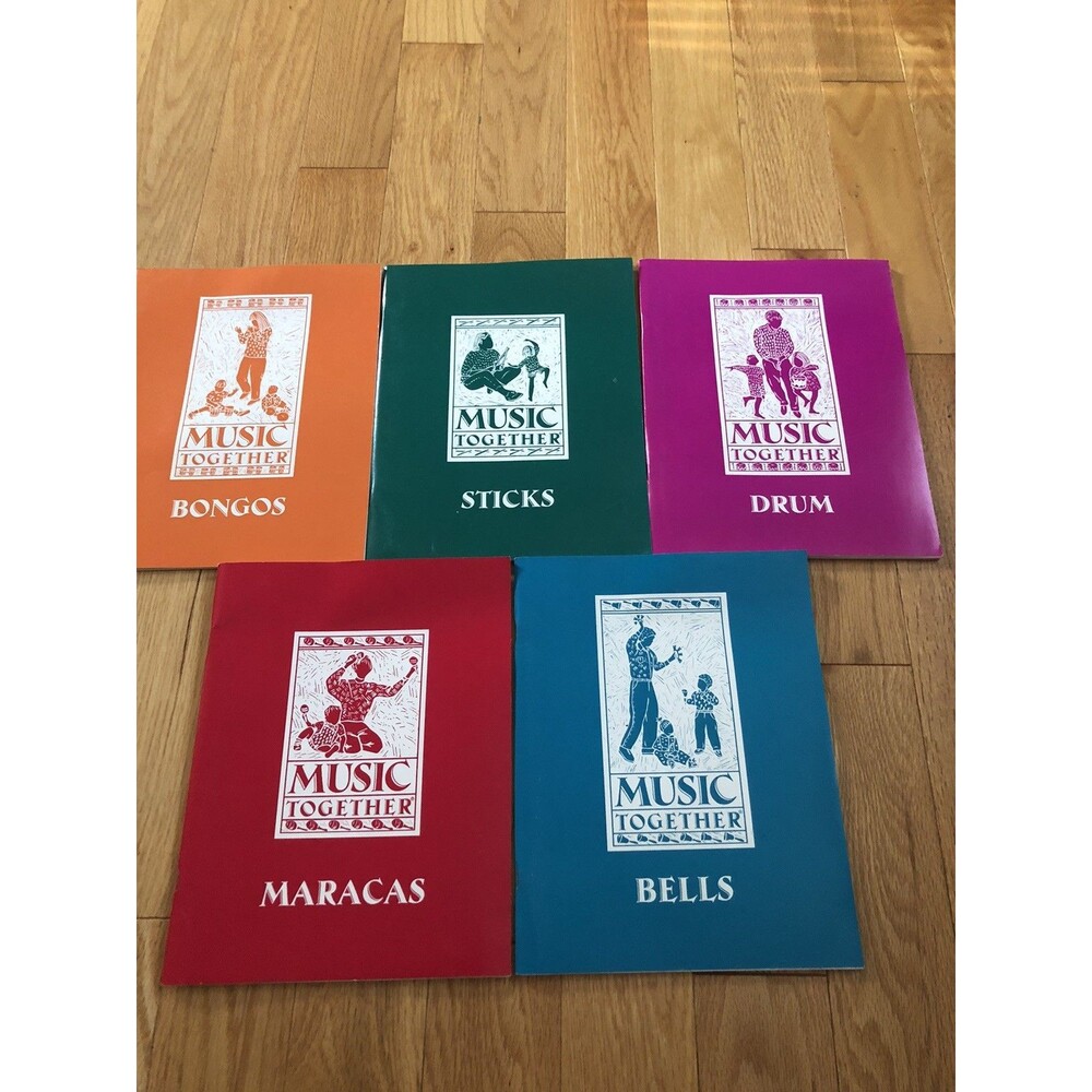 MUSIC TOGETHER Children MARACAS STICKS BONGOS DRUM BELLS 5‎ Sheet Music Books